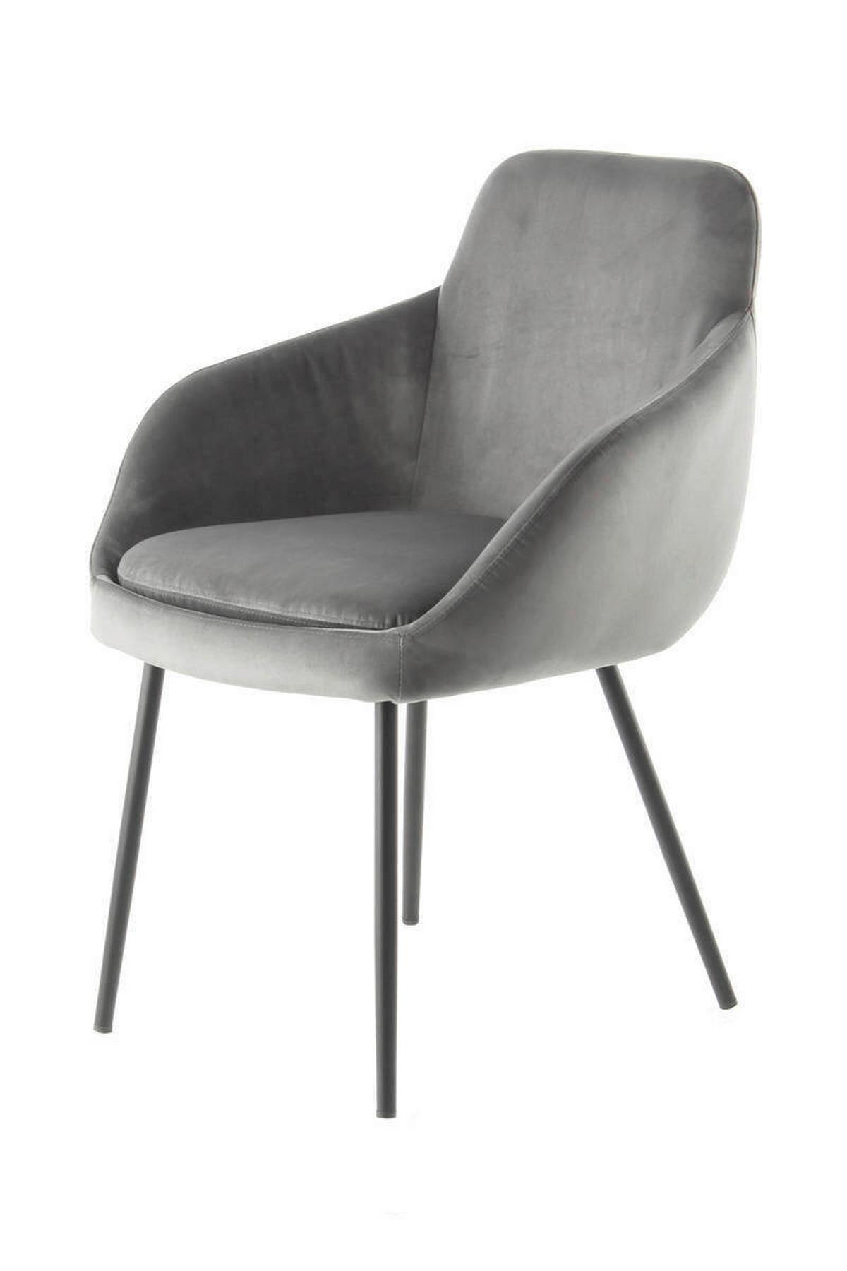 Sada stoličiek s podrúčkami sivá - sivá, Modern, kov/drevo (60,5/81/61cm) - Kayoom