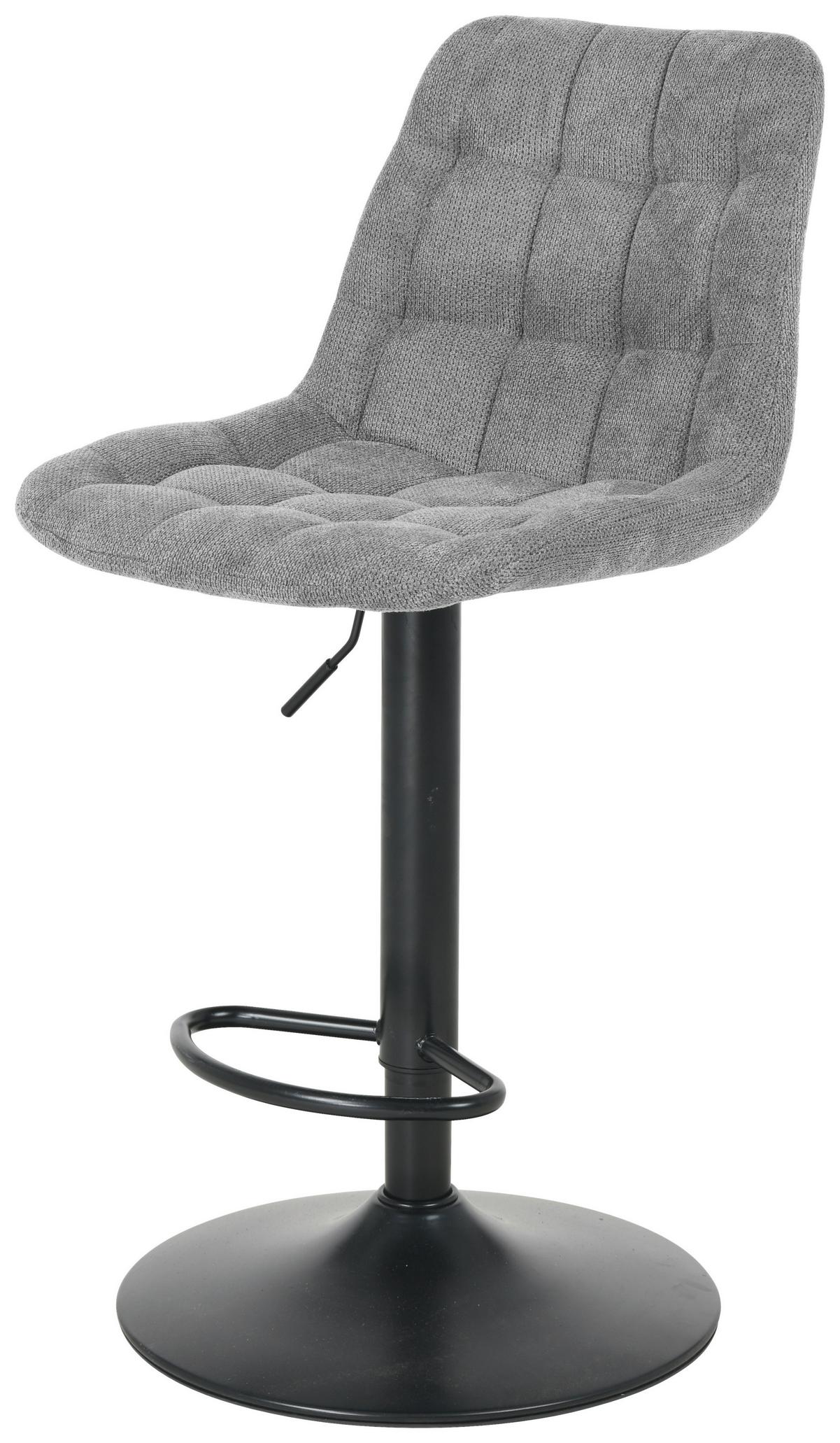 Barová stolička výškovo nastaviteľná - čierna/sivá, Modern, kov/drevo (46/94-114/55cm) - Mömax