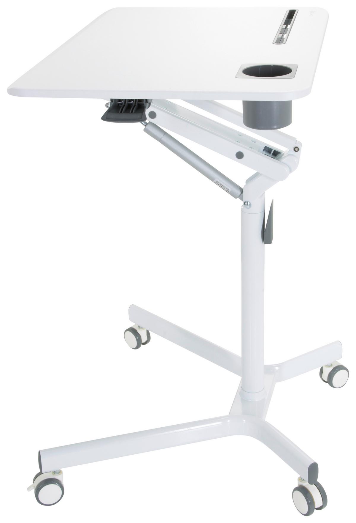 Stehschreibtisch Stand Vm-Su höhenverstellbar Weiß - Weiß, Basics, Holzwerkstoff/Kunststoff (77/73-105/57cm) - MID.YOU