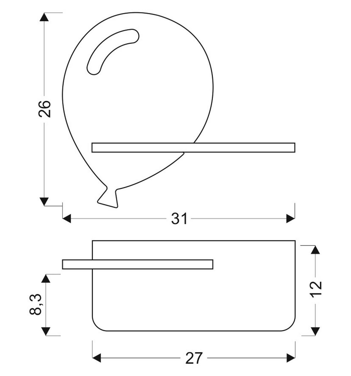 Wandleuchte 21-84750 Baloon - Hellblau, KONVENTIONELL, Holz/Holzwerkstoff (31/12/26cm)