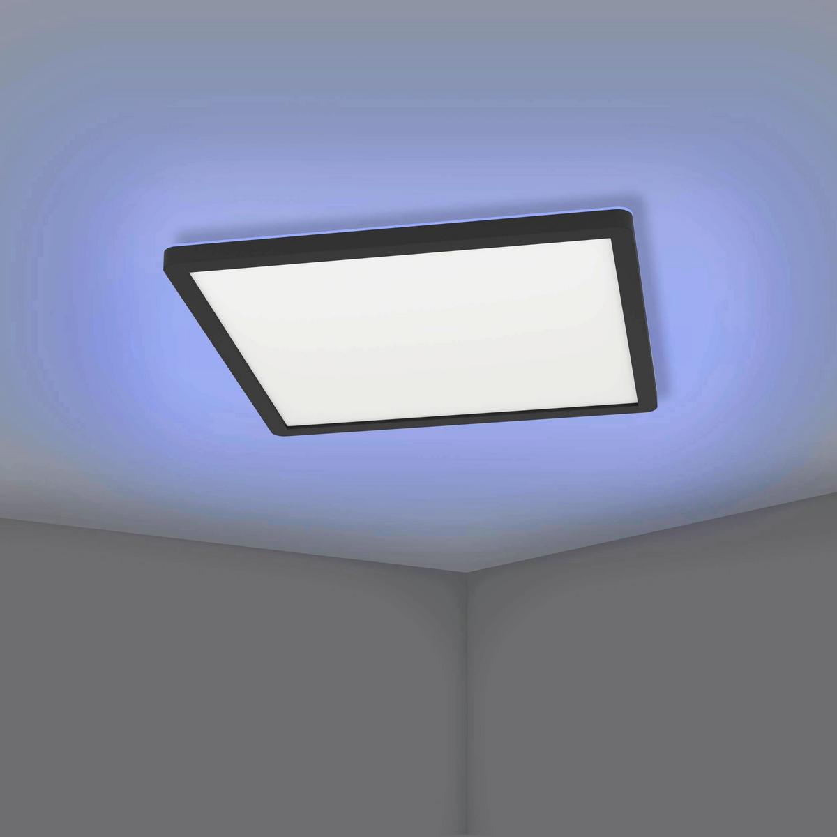 LED-Paneel Rovito-Z L: 29,5 cm mit Farbwechsler - Schwarz/Weiß, Basics (29,5/29,5/2,5cm) - Eglo