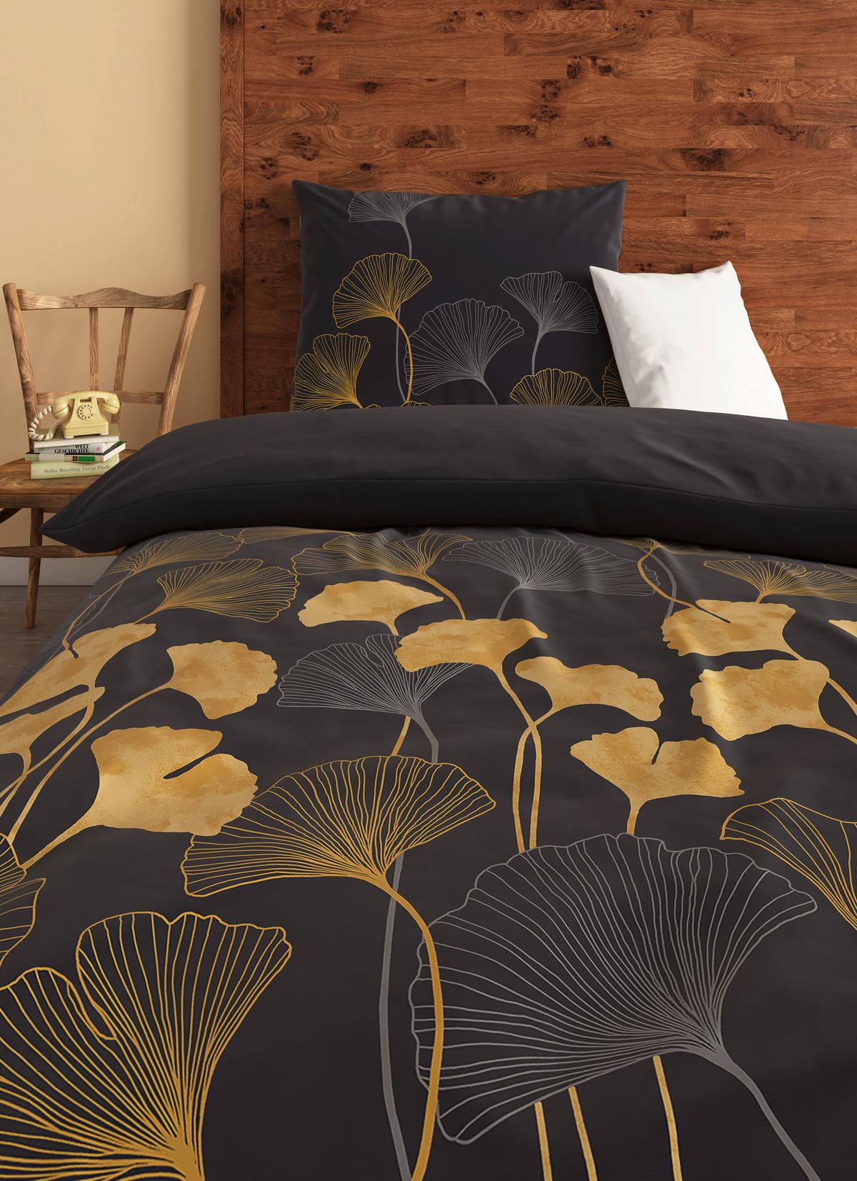 Bettwäsche Cleo - Goldfarben/Grau, ROMANTIK / LANDHAUS, Textil - James Wood