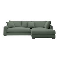 Rohová sedačka PEDRO, pravá, světle zelená - černá/světle zelená, Moderní, textil/plast (300/190cm) - Mömax