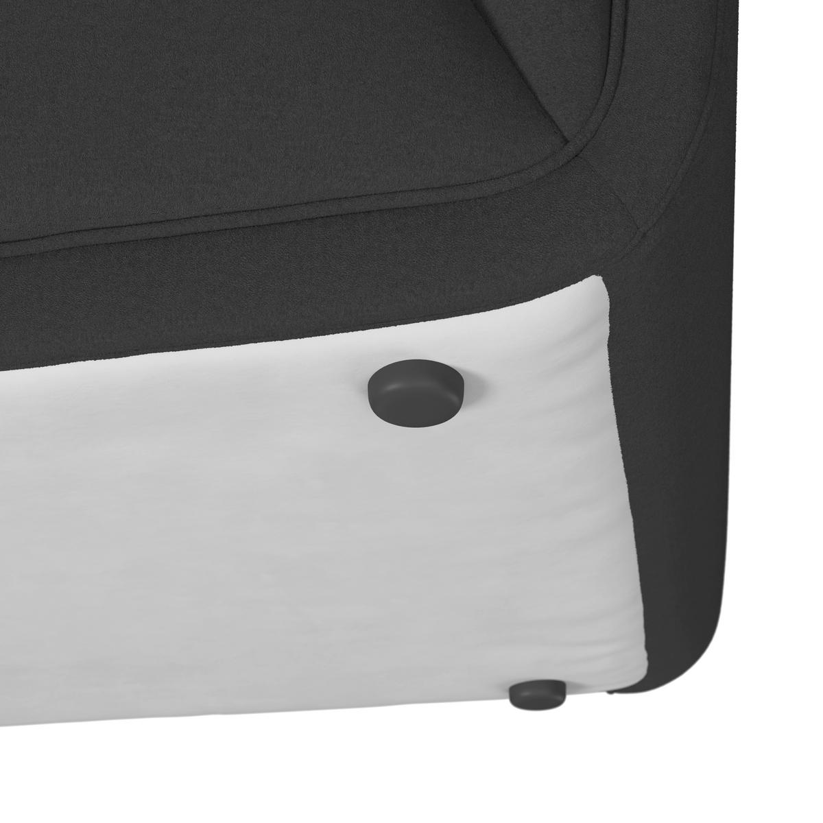 Pohovka HEVI, tmavosivý zamat, max. 360 kg - čierna/prírodná farba, Modern, drevo/textil (197/73/86cm) - Bessagi Home