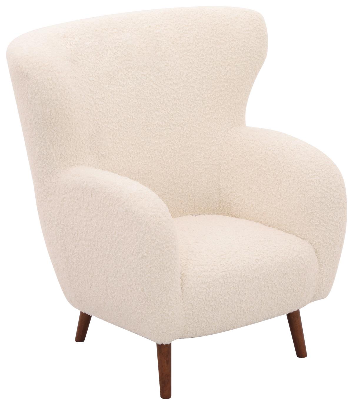 Sesselset Savoy Weiß B: 90 cm - Kastanienfarben/Weiß, Design, Holz/Textil (90/98/88cm) - Livetastic