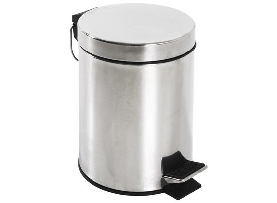 Kosmetikeimer Kosmo Glänzend - Edelstahlfarben/Schwarz, KONVENTIONELL, Kunststoff/Metall (17/24cm)