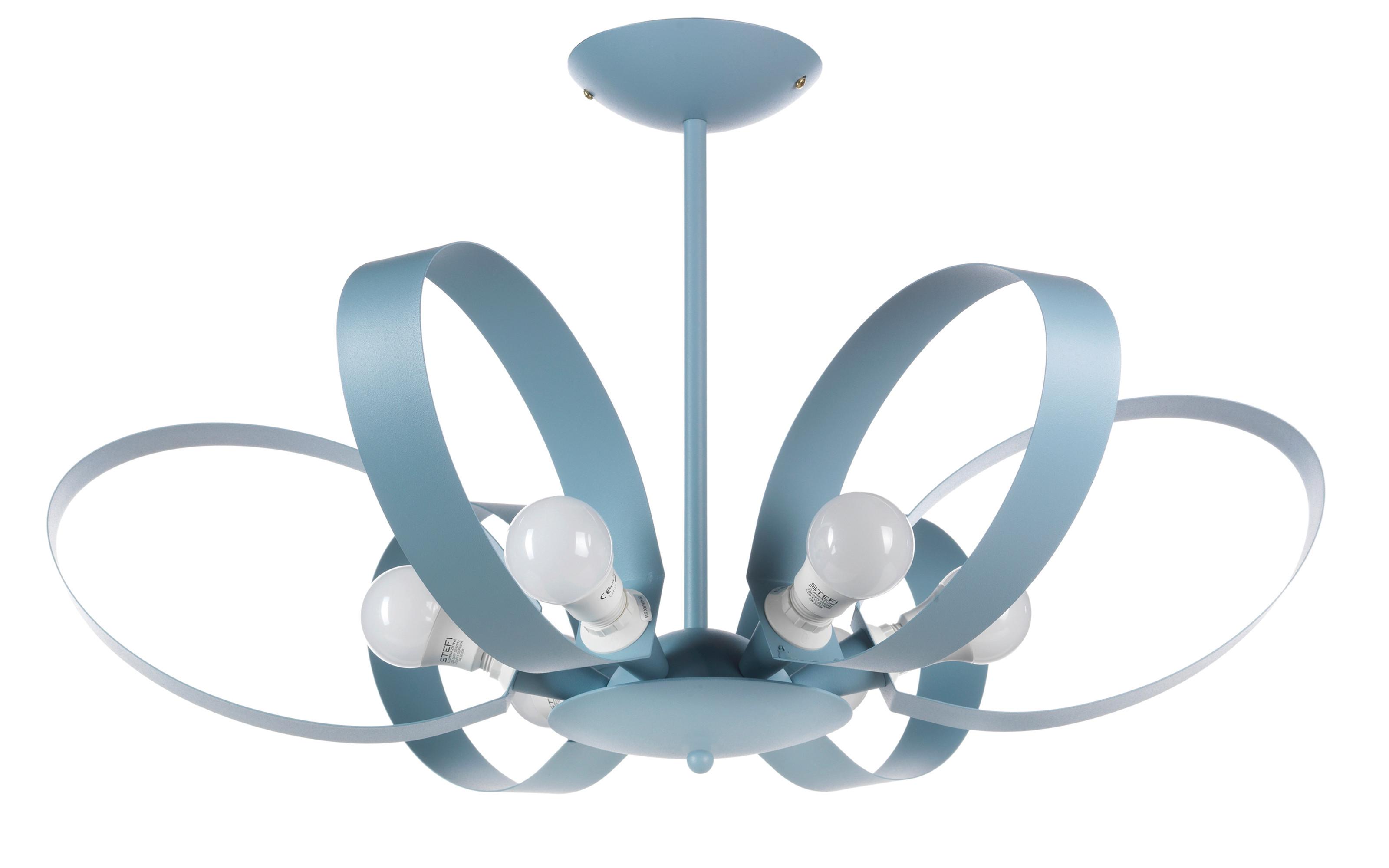 Kronleuchter 4735/6c - Hellblau, Design, Metall (65/110cm)