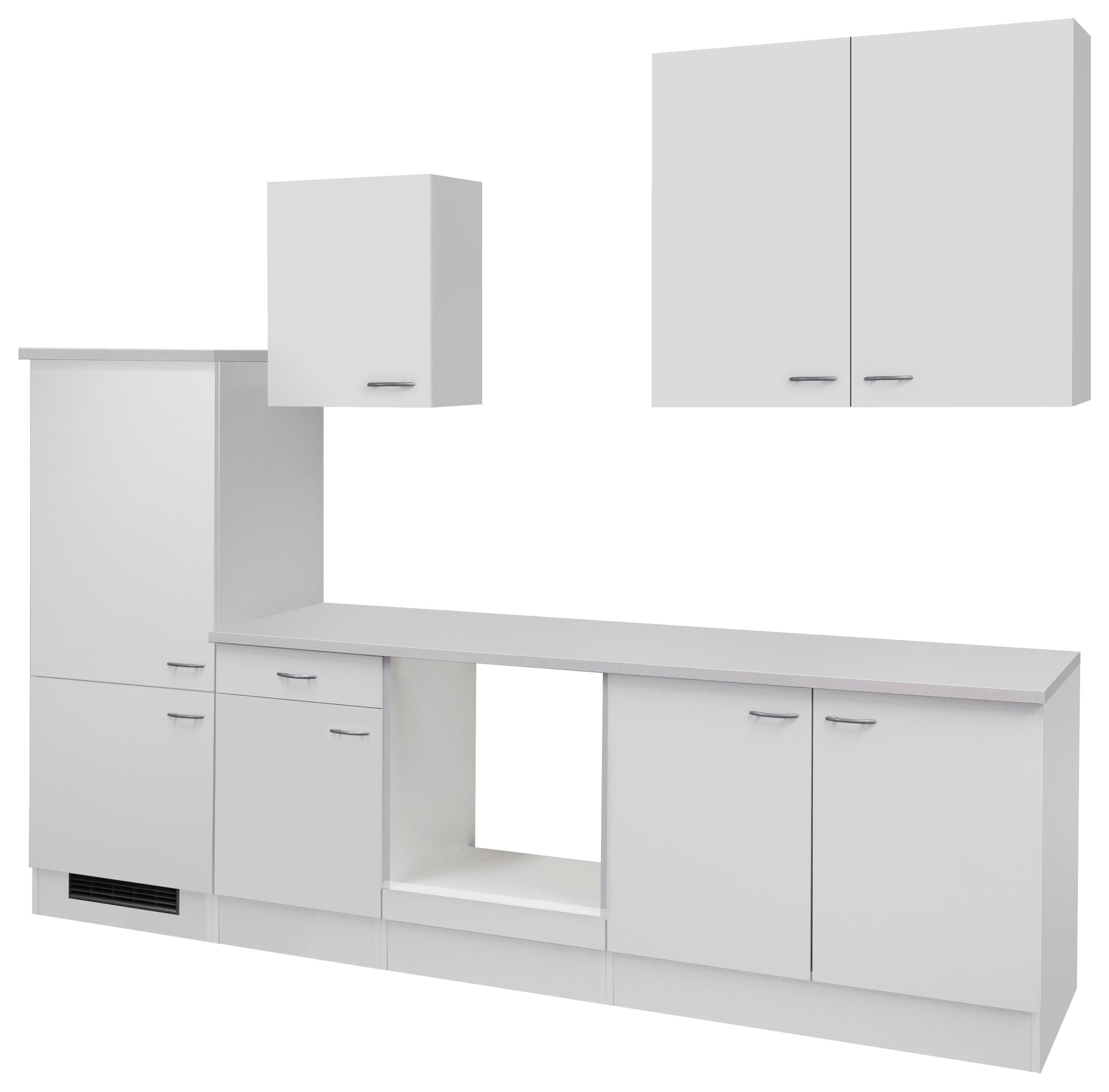 Küchenzeile Wito ohne Geräte 270 cm Weiß - Hellgrau/Weiß, KONVENTIONELL, Holzwerkstoff (270cm) - FlexWell