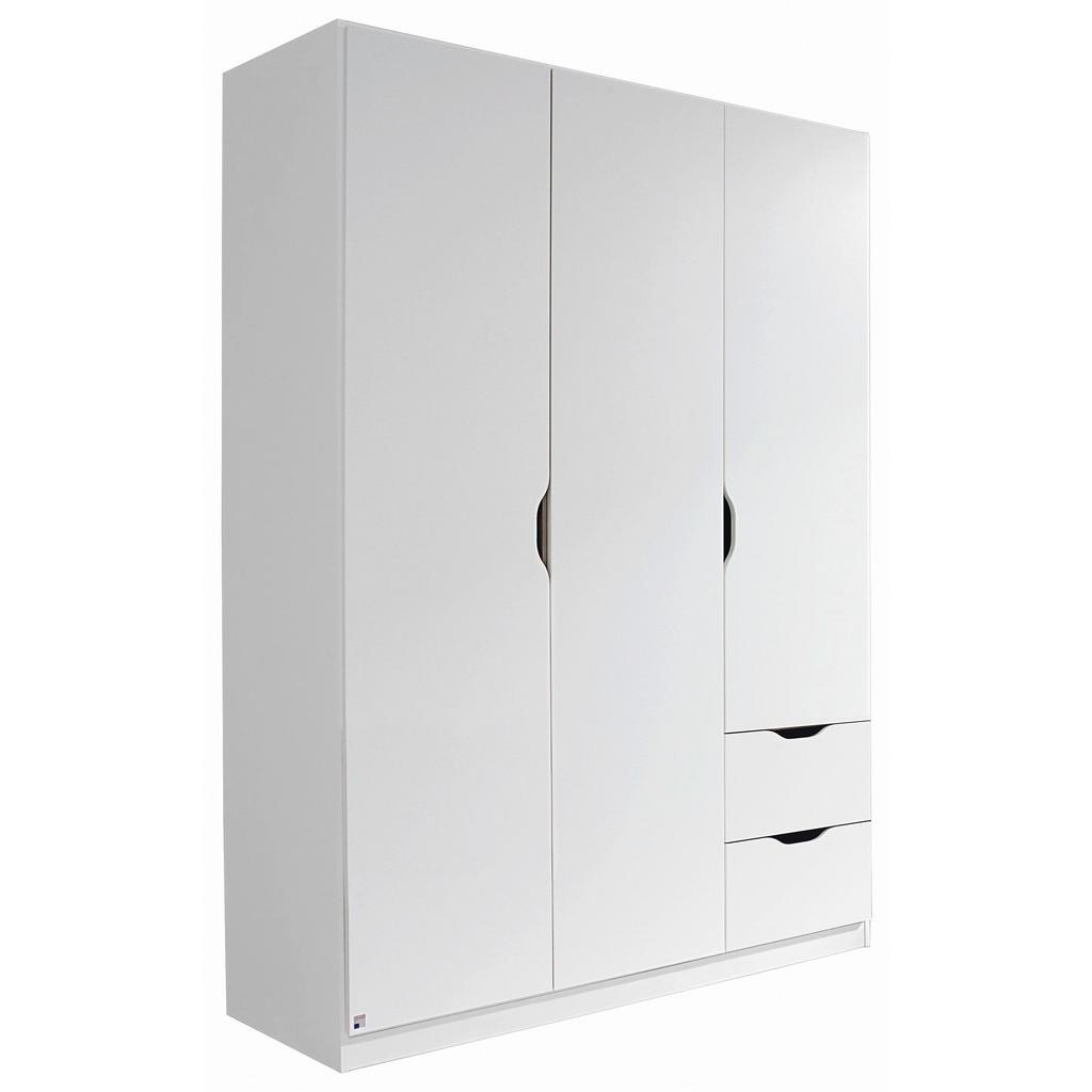 Drehtürenschrank grifflos 136 cm Freising Weiß