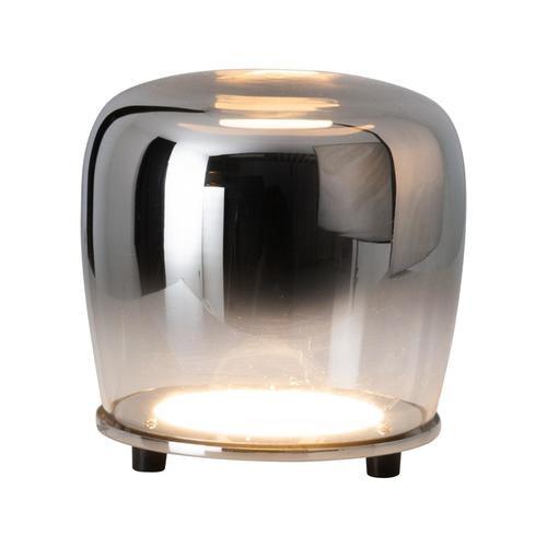 LED-Tischlampe Chromfarben mit Kippschalter - Chromfarben, Design, Glas/Metall (18cm) - Näve