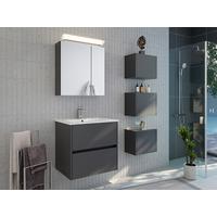 BADEZIMMER Limes, Graphitfarben B: 60 cm - Graphitfarben/Weiß, Basics, Keramik/Holzwerkstoff (60cm) - MID.YOU