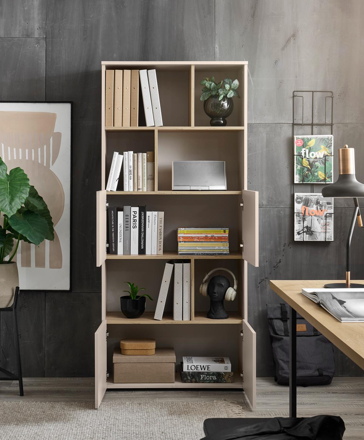 REGÁL SAVANNA -EXKLUSIV- - černá/kašmírová, Moderní, kompozitní dřevo/plast (80/180/35cm) - Mömax