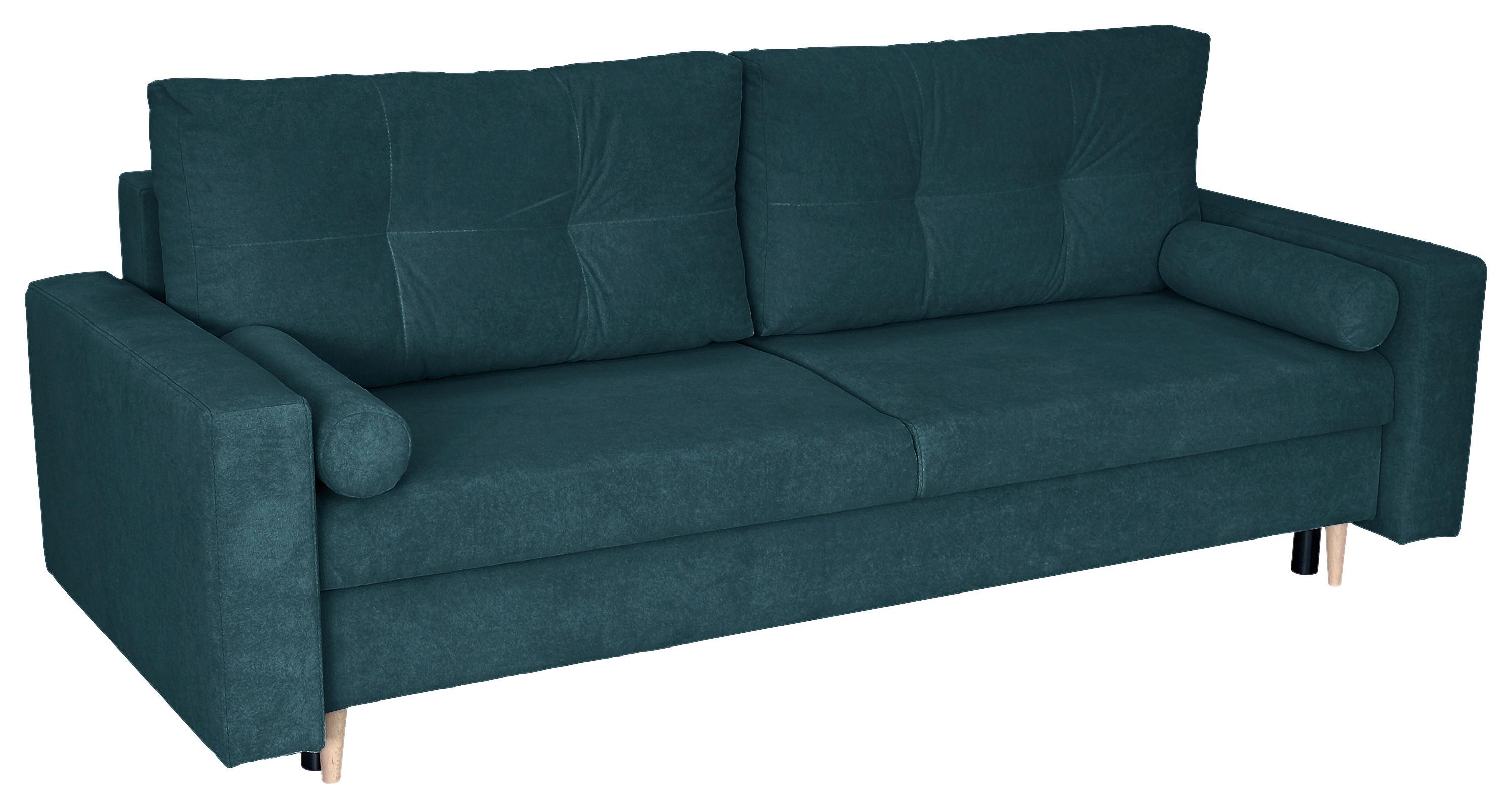 Schlafsofa Mit Bettkasten Torenta Blau B: 220 Cm - Blau/Schwarz, Design, Textil (220/96/98cm) - MID.YOU