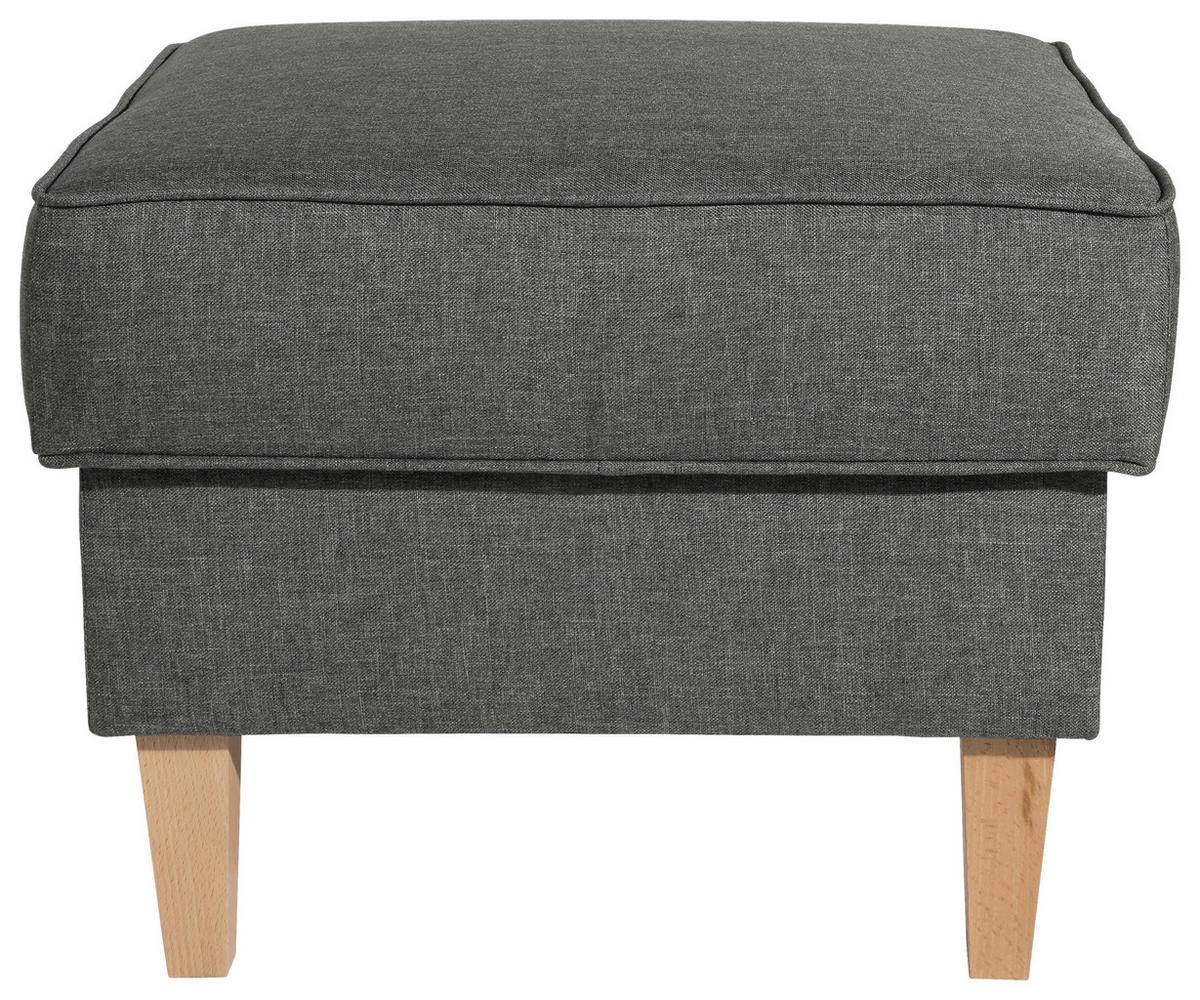 Polsterhocker Lorris Anthrazit Flachgewebe H: 53 cm - Anthrazit/Buchefarben, MODERN, Textil (53/45/53cm) - Max Winzer