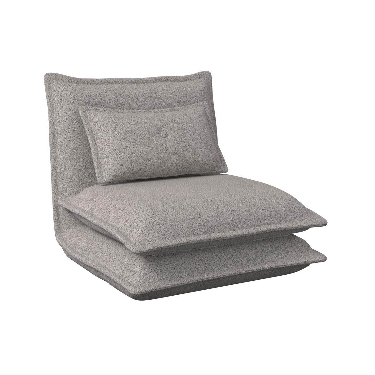 Rozkladacie kreslo TAMARA, svetlosivé buklé, max. 120 kg - svetlosivá, Modern, kov/textil (82/31/69cm) - Bessagi Home