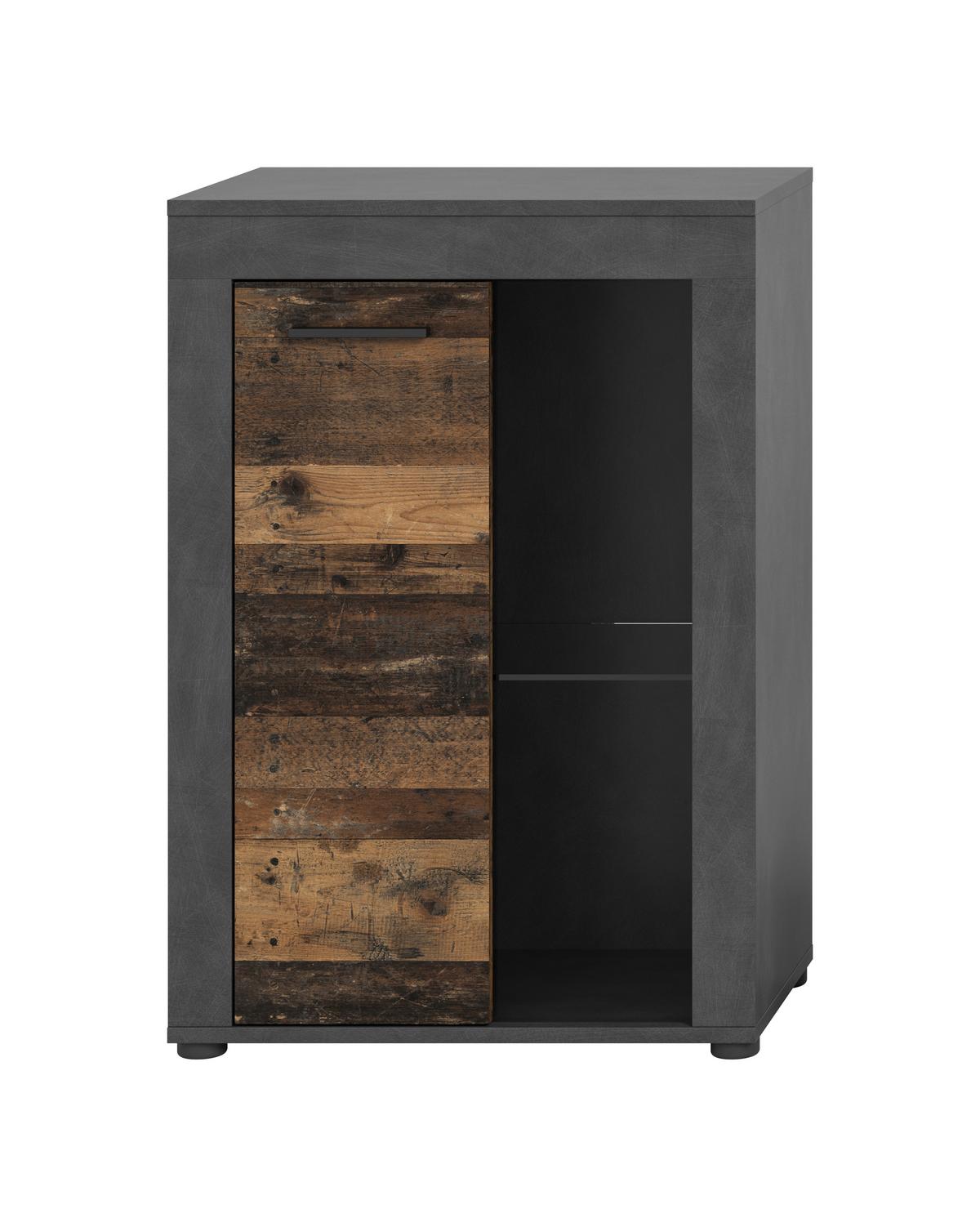 Vitrine Jam Anthrazit/naturfarben B: 86 Cm - Anthrazit/Schwarz, Design, Glas/Holzwerkstoff (86/60/35cm) - MID.YOU