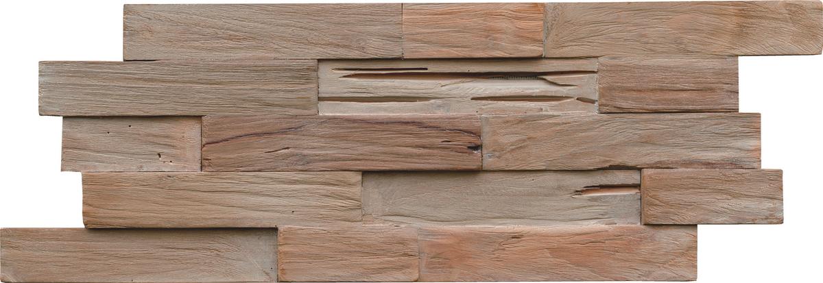 Wandverkleidung Fsc Teak Recl. Gun Smoked - Hellbraun, Basics, Holz (50/20/2cm)