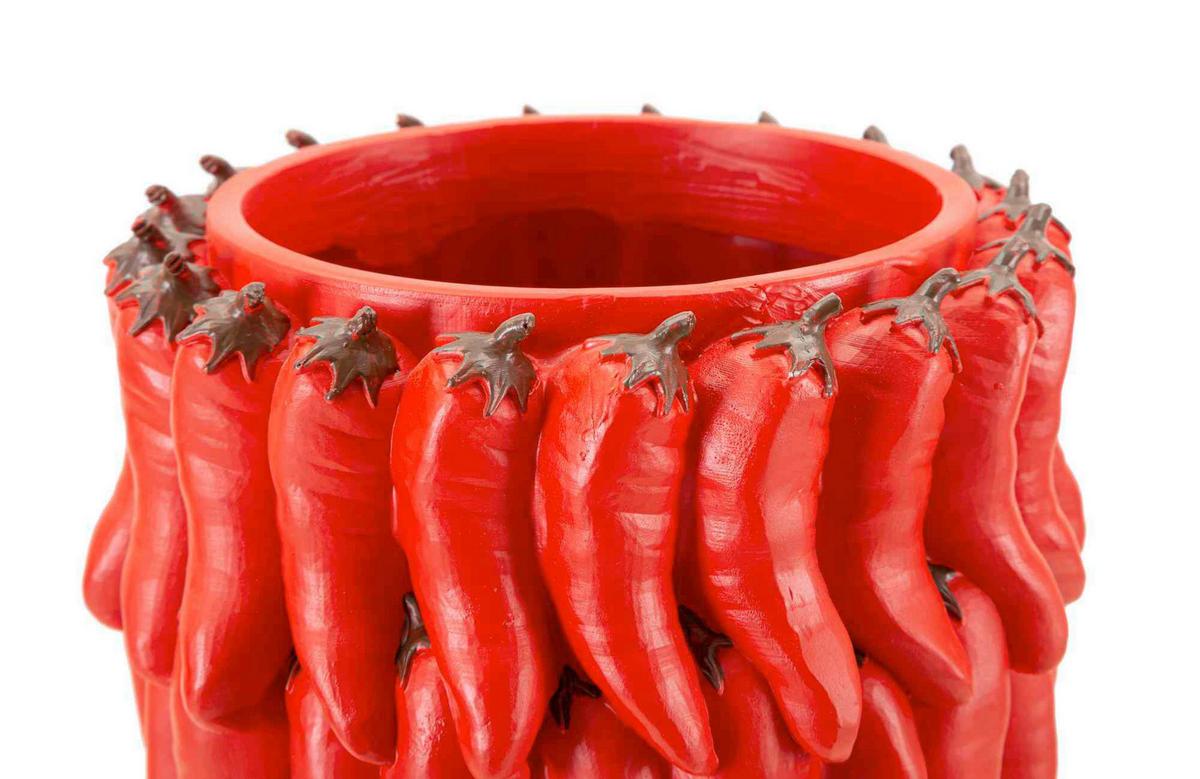 Vase Chili Rot B: 20 Cm - Rot, Basics, Kunststoff (20/34/20cm)