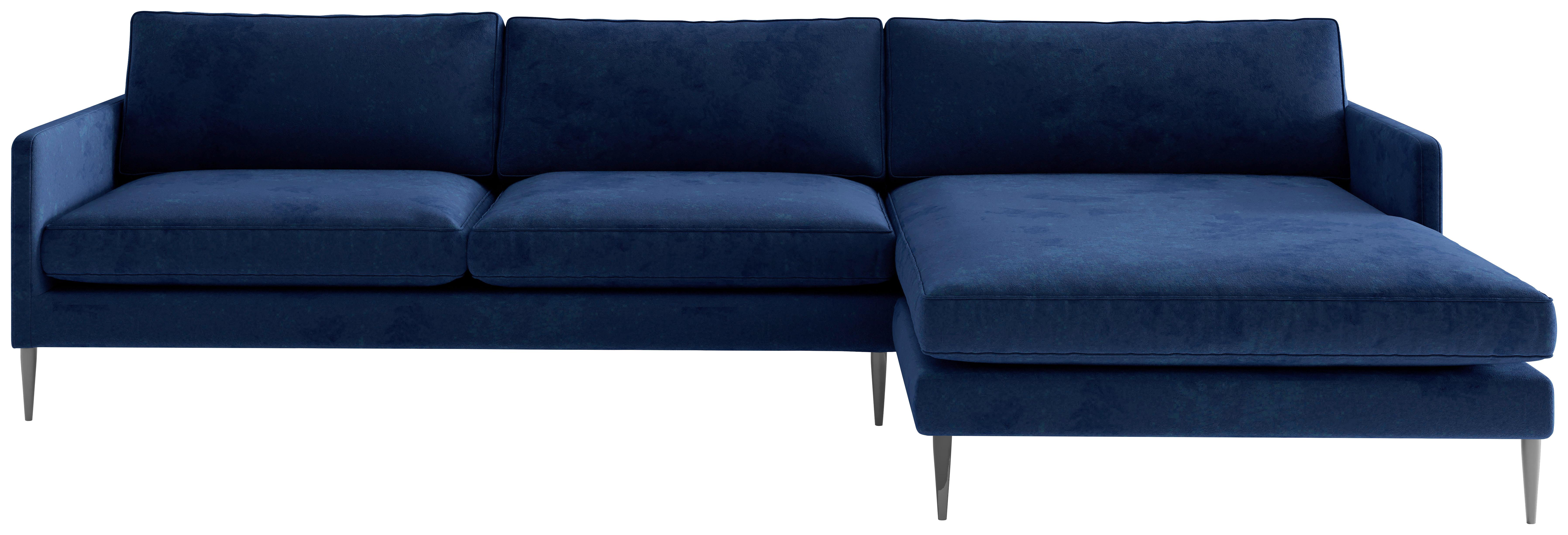 Ecksofa Justin - Blau, Design, Textil (277/154/154cm) - Livetastic