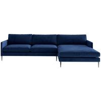 Ecksofa Justin - Blau, Design, Textil (277/154/154cm) - Livetastic