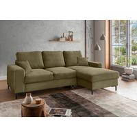 Eckschlafsofa Zona, Olivgrün S: 237x143 Cm - Schwarz/Olivgrün, KONVENTIONELL, Textil (237/143cm) - Livetastic