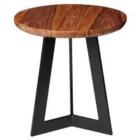 Príručný stolík Sheesham - čierna/farba indického palisandra, Design, kov/drevo (35/35/37cm) - MID.YOU
