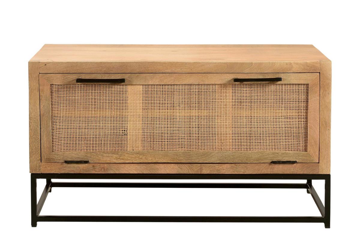 SCHUHSCHRANK Naturfarben/Schwarz B: 84,5cm - Schwarz/Naturfarben, Design, Holz/Metall (84,5/48/40cm) - MID.YOU