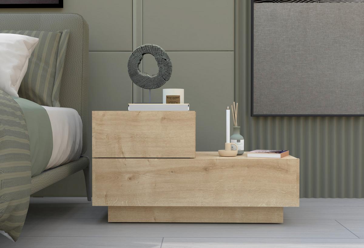 Nachttisch Kayra Eichefarben B: 70cm - Eichefarben, Design, Holzwerkstoff (70/39/30cm) - Livetastic