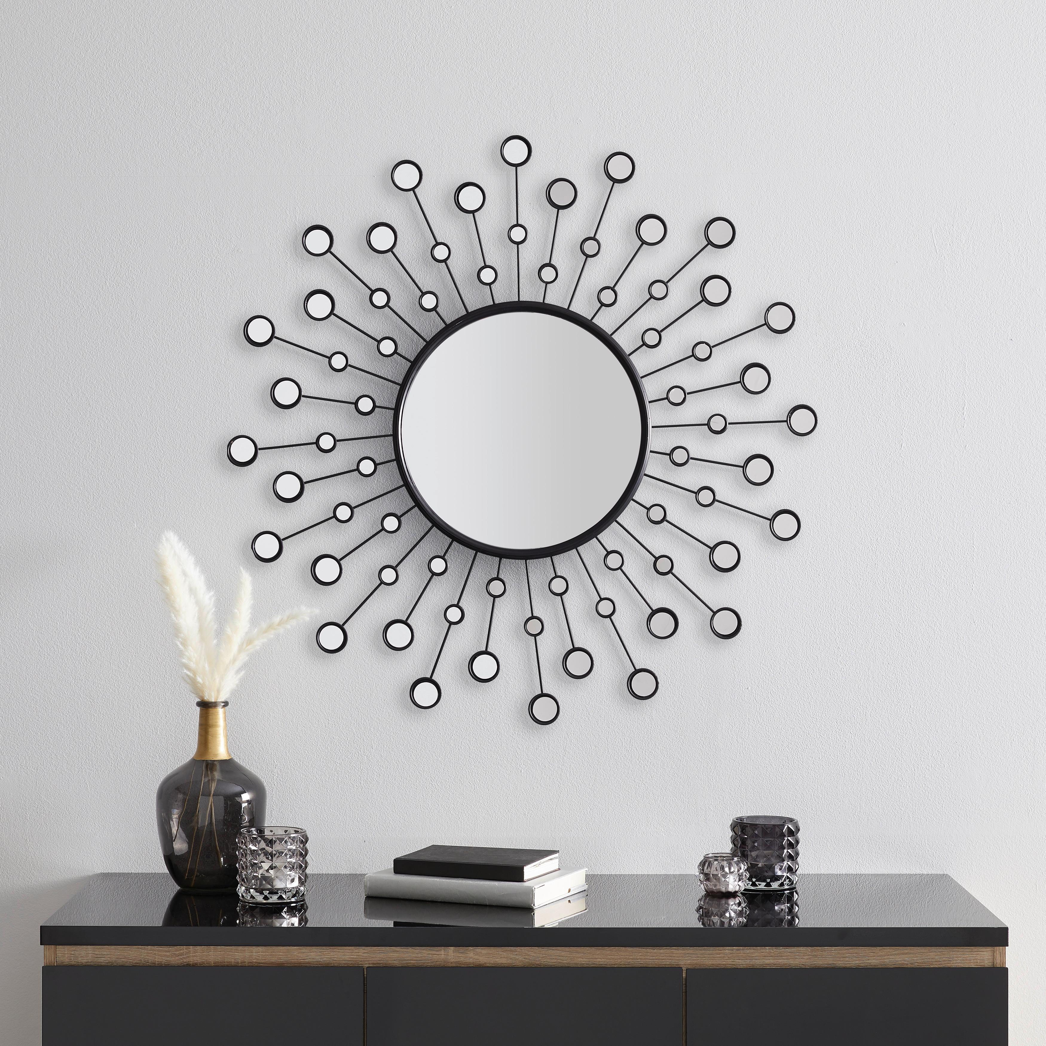 Zrcadlo S Kovovým Rámem Ella - černá, Moderní, kov/sklo (80,5cm) - Bessagi Home