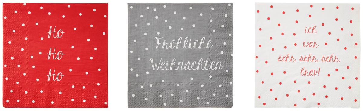 Serviette Hohoho - Basics, Papier (16,5/3/16,5cm)