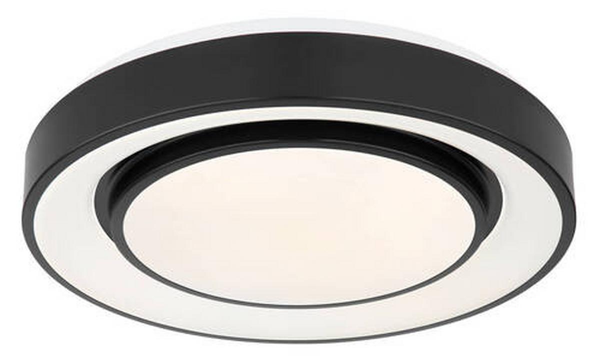 LED-Deckenleuchte Sully Ø 38 cm mit Memory-Funktion - Opal/Schwarz, Design, Kunststoff/Metall (38/7.5cm) - Globo