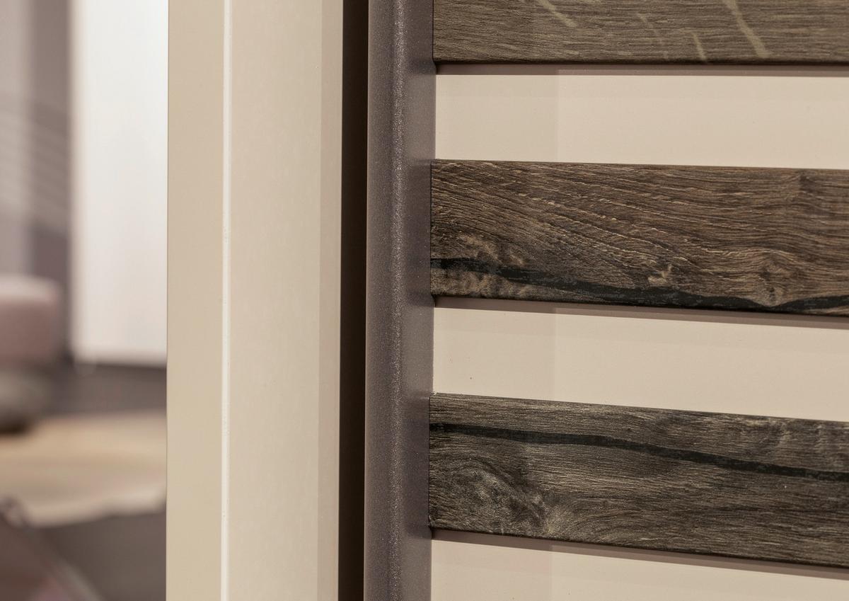 Schwebetürenschrank Barea Champagner Eiche Dunkel Dek. - Eiche dunkel/Champagner, MODERN, Holzwerkstoff (271/210/62cm) - Rauch Möbel