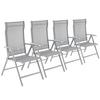Campingsessel 4-tlg. Set Klappbar, Grau, B: 70cm - Grau, Basics, Textil/Metall (70/106/56cm) - Modante