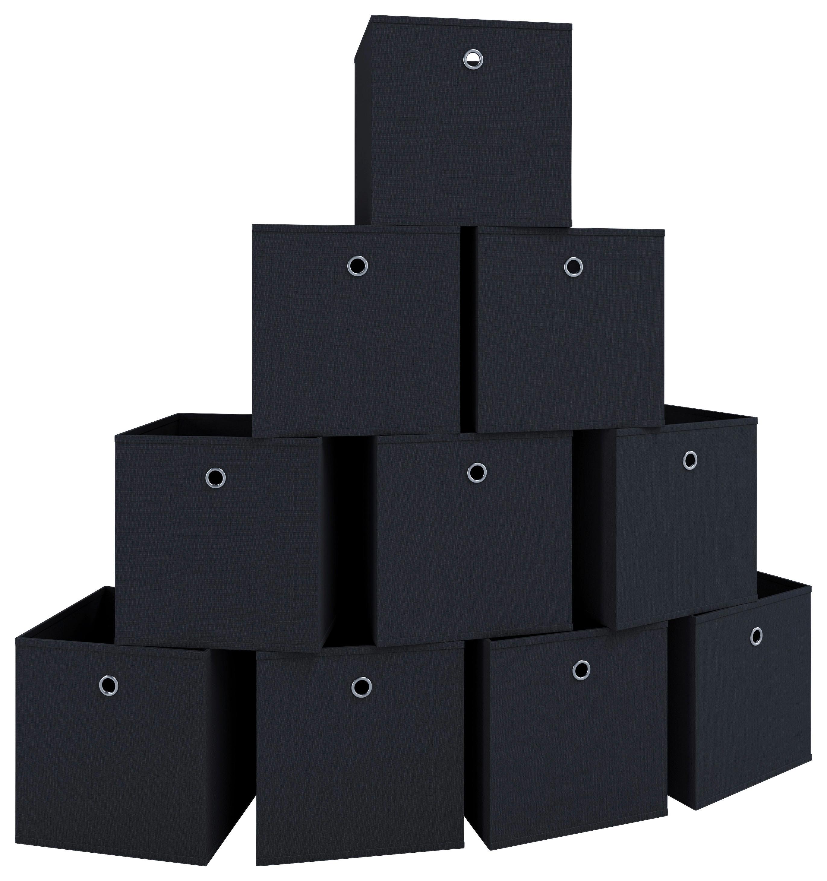 Faltbox Boxas Schwarz B: 27 cm - Schwarz, MODERN, Textil (27/28/27cm) - MID.YOU