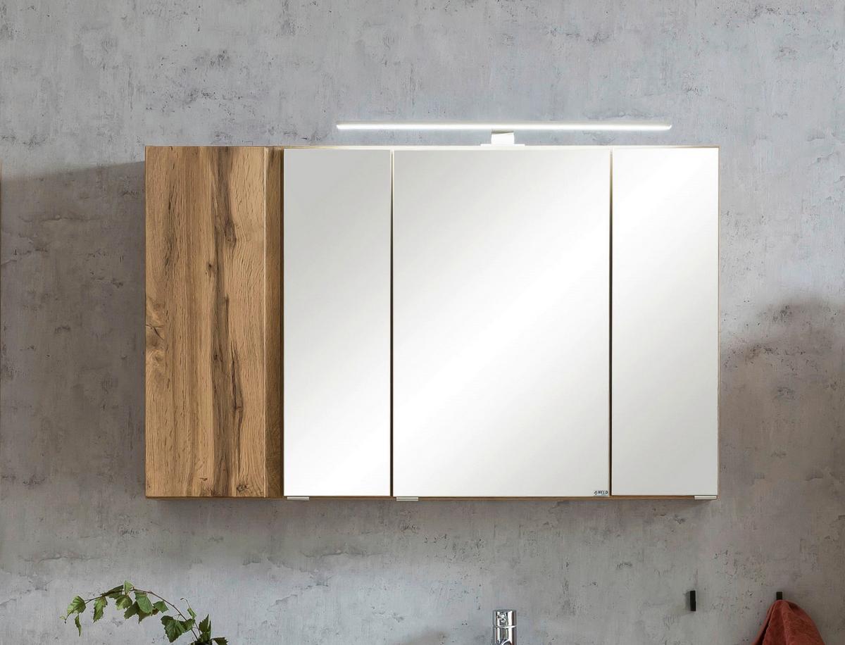 Spiegelschrank Varese B: 105cm Wotaneiche Dekor - MODERN, Glas/Holzwerkstoff (105/64/20cm) - Held