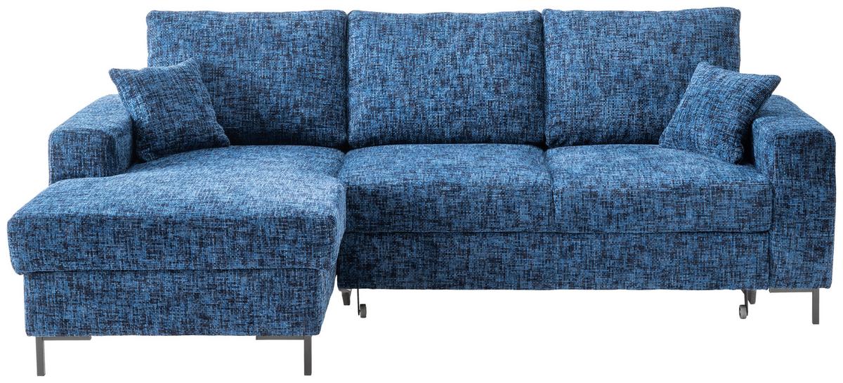 Eckschlafsofa Zona, Blau S: 143x237 Cm - Blau/Schwarz, KONVENTIONELL, Textil (143/237cm) - Livetastic