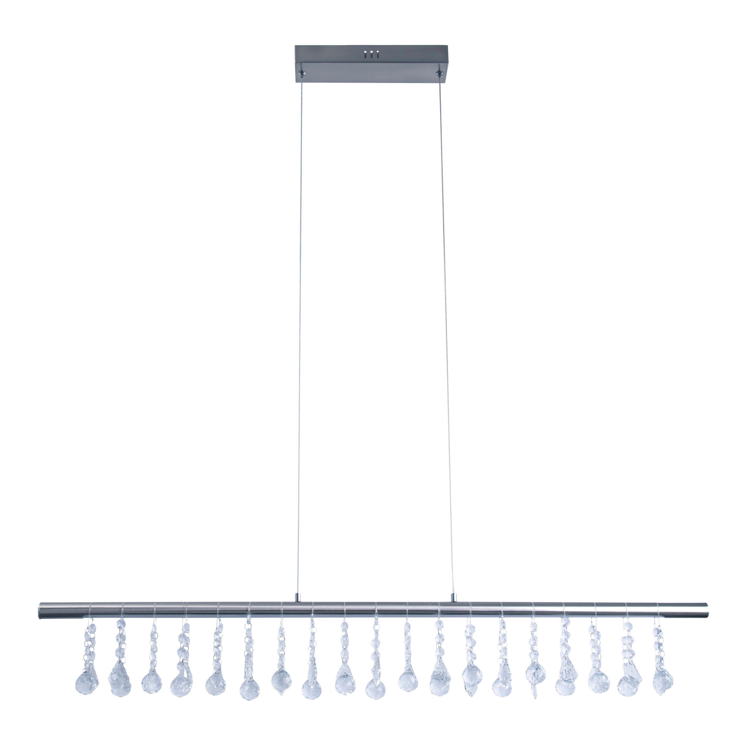 LED-Pendelleuchte Nobilis - Nickelfarben, Design, Glas/Kunststoff (100/6/120cm) - Näve