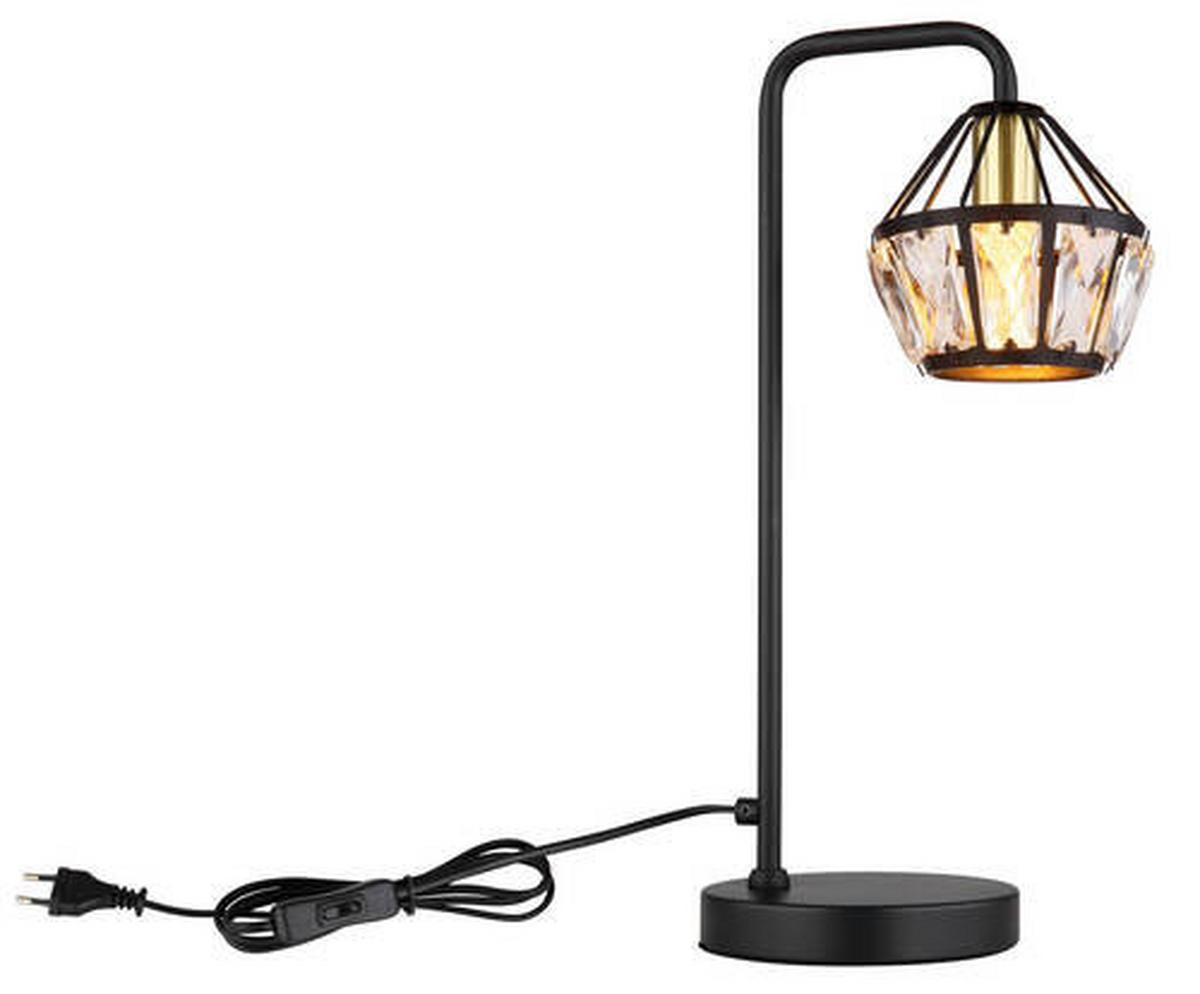 Tischleuchte 54359t - Klar/Messingfarben, KONVENTIONELL, Glas/Kunststoff (21,5/12,5/43cm) - Globo