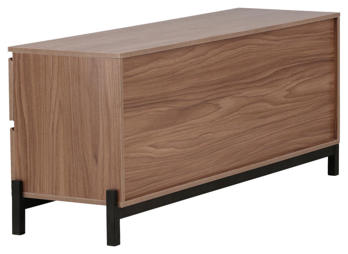 Sideboard Corpus - Nussbaumfarben/Schwarz, Design, Holz/Holzwerkstoff (135/56/40cm) - Livetastic