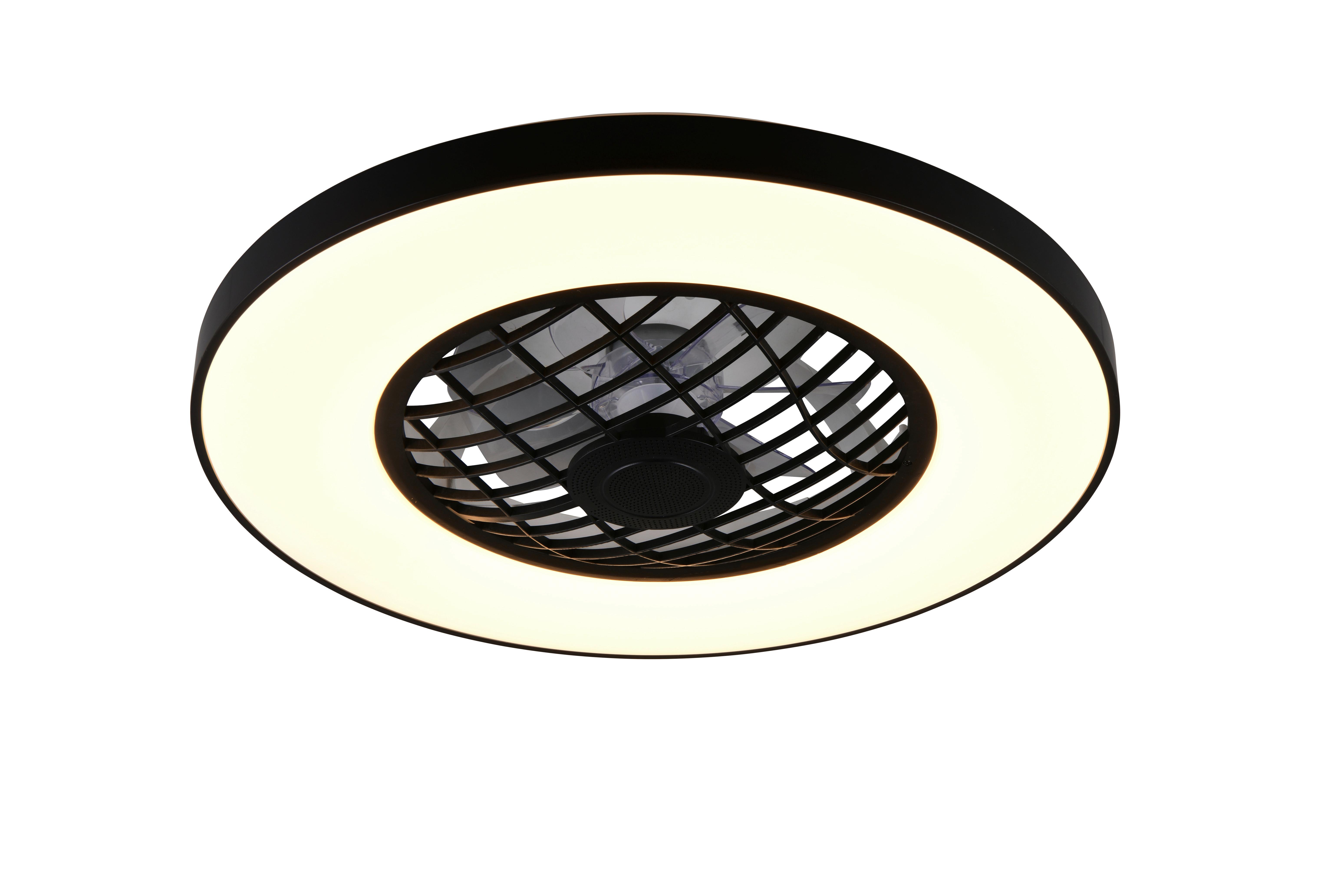 Deckenventilator Schwarz Transparent D: 59 cm - Transparent/Schwarz, LIFESTYLE, Kunststoff (59,0/16,5cm)
