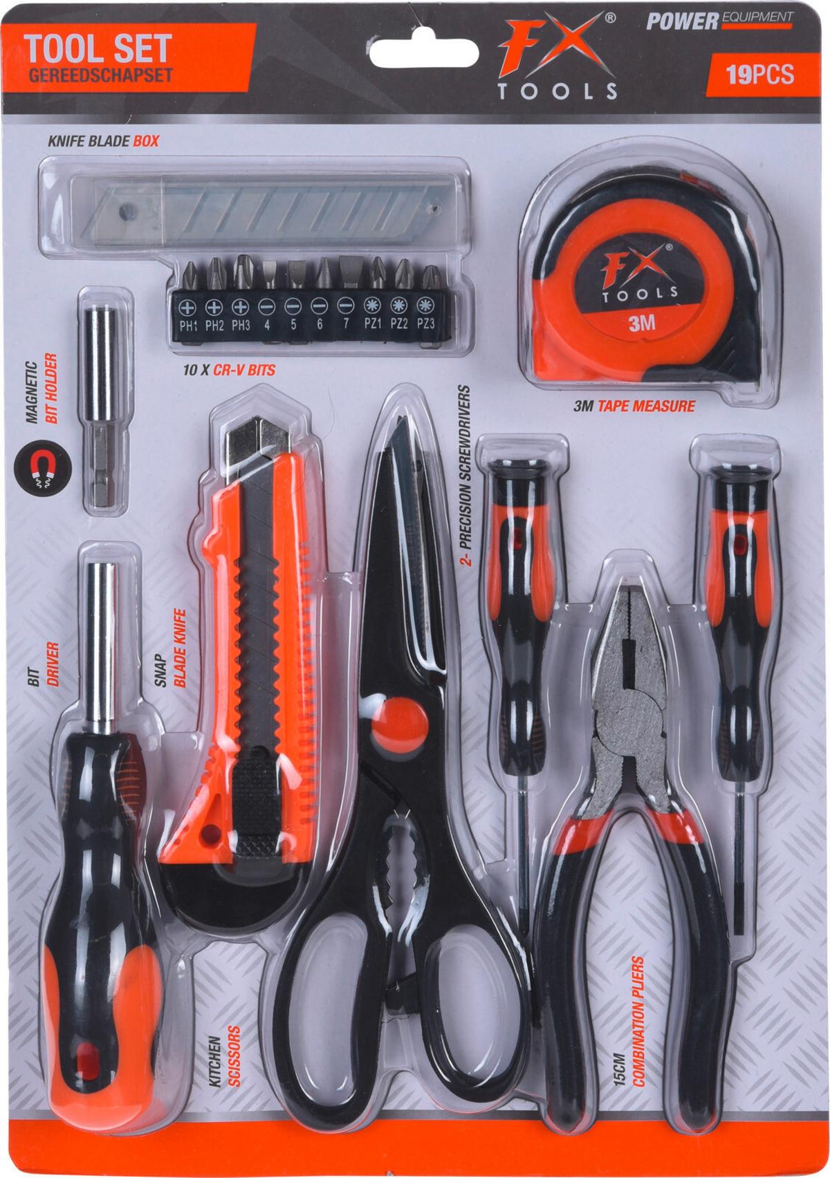 Szerszámkészlet 19 Részes - műanyag (23/3/35cm)