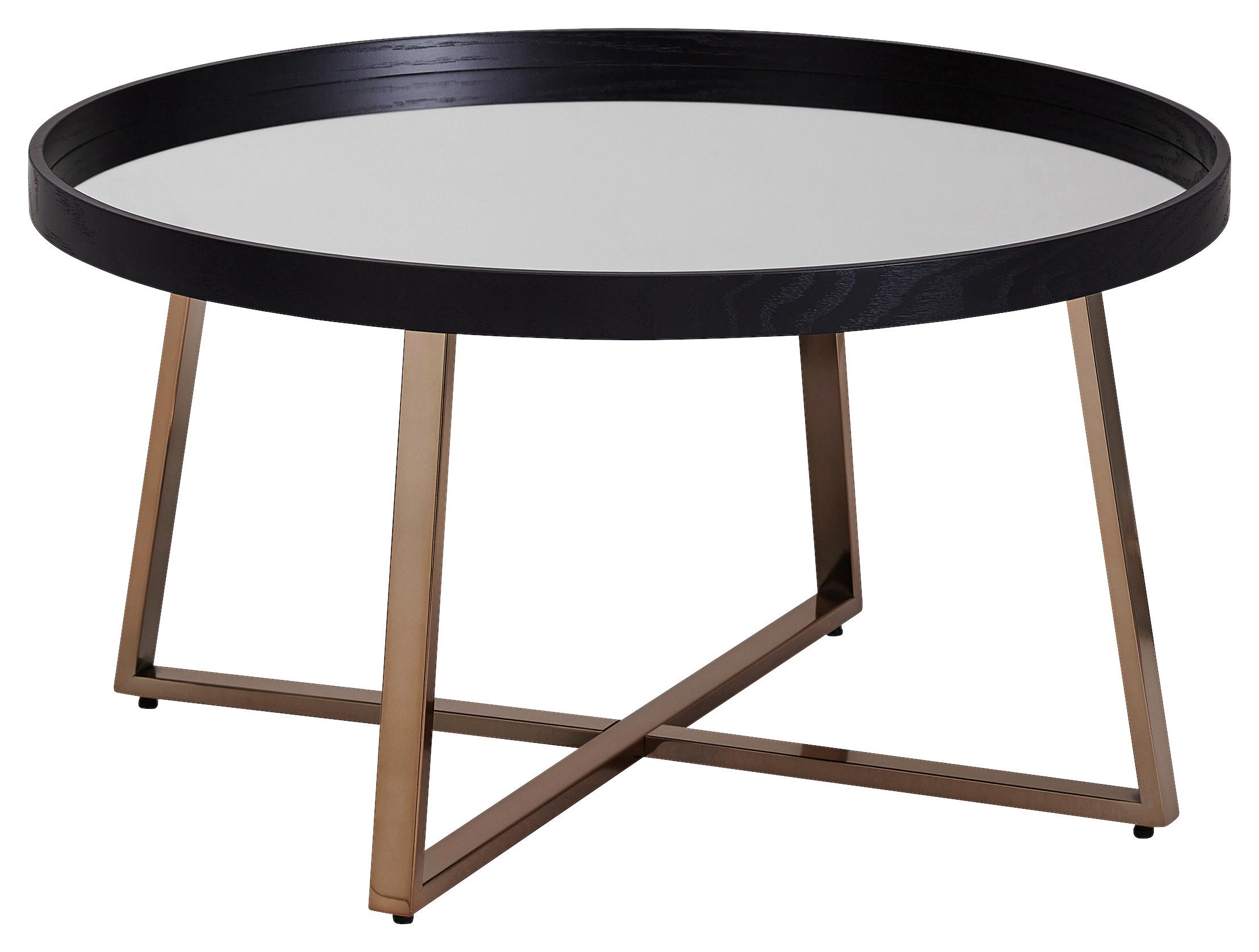 Konferenčný stolík čierny/zlatý - čierna/zlatá, Design, kov/sklo (78/78/42,5cm) - MID.YOU