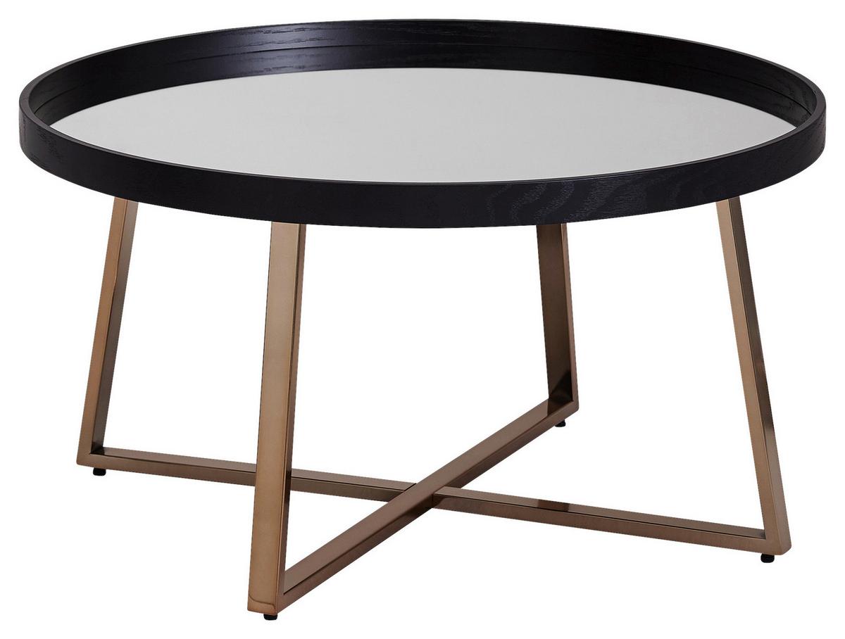 Konferenční stůl černý/zlatý - černá/barvy zlata, Design, kov/sklo (78/78/42,5cm) - MID.YOU