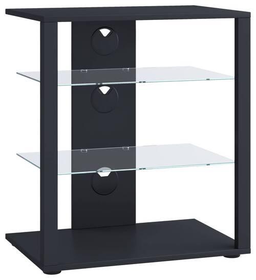 TV-Rack Folas B: 60 cm Schwarz mit Kabeldurchlass - Schwarz, Basics, Holzwerkstoff (60/70/41cm) - MID.YOU