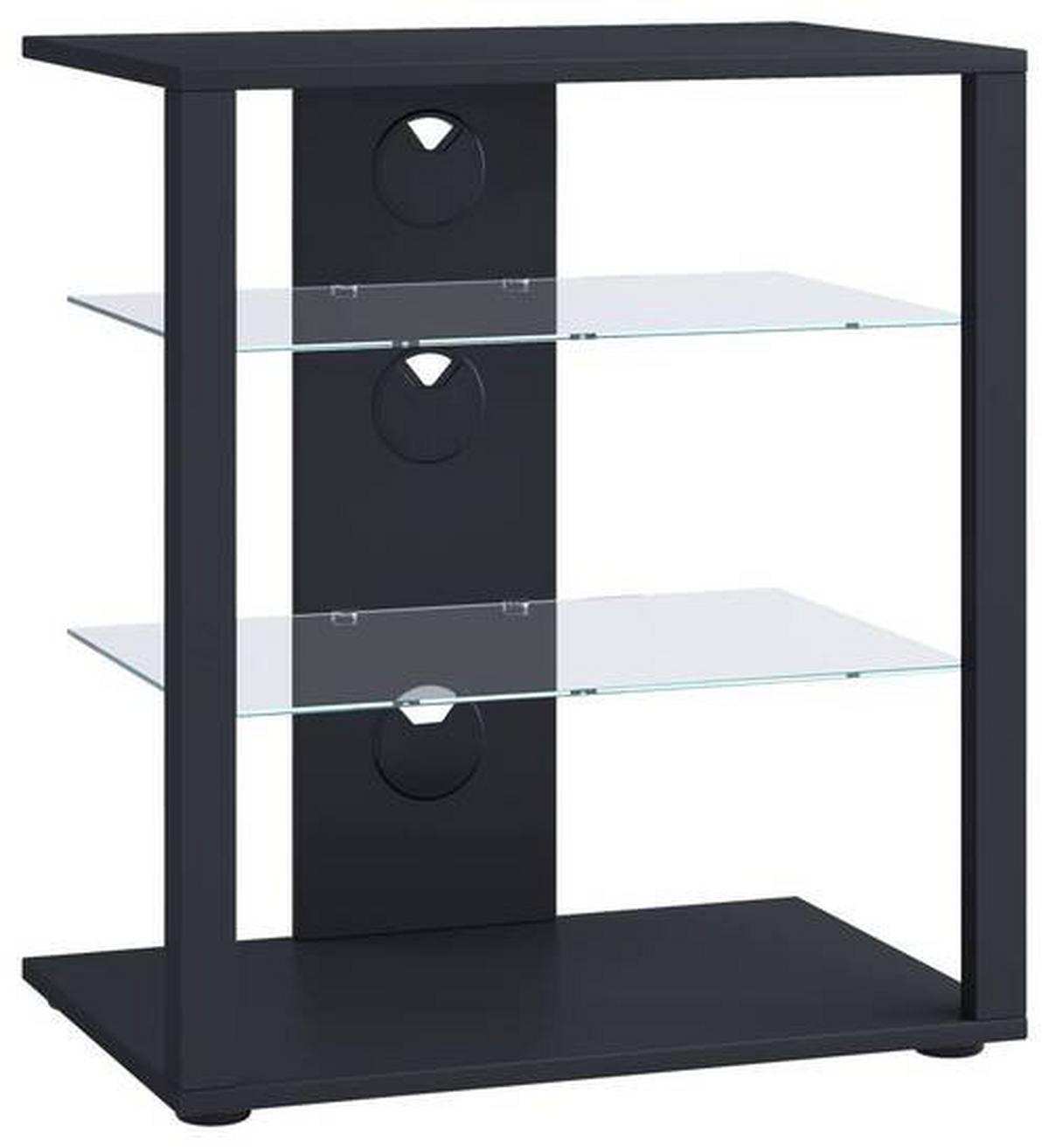 TV-Rack Folas B: 60 cm Schwarz mit Kabeldurchlass - Schwarz, Basics, Holzwerkstoff (60/70/41cm) - MID.YOU