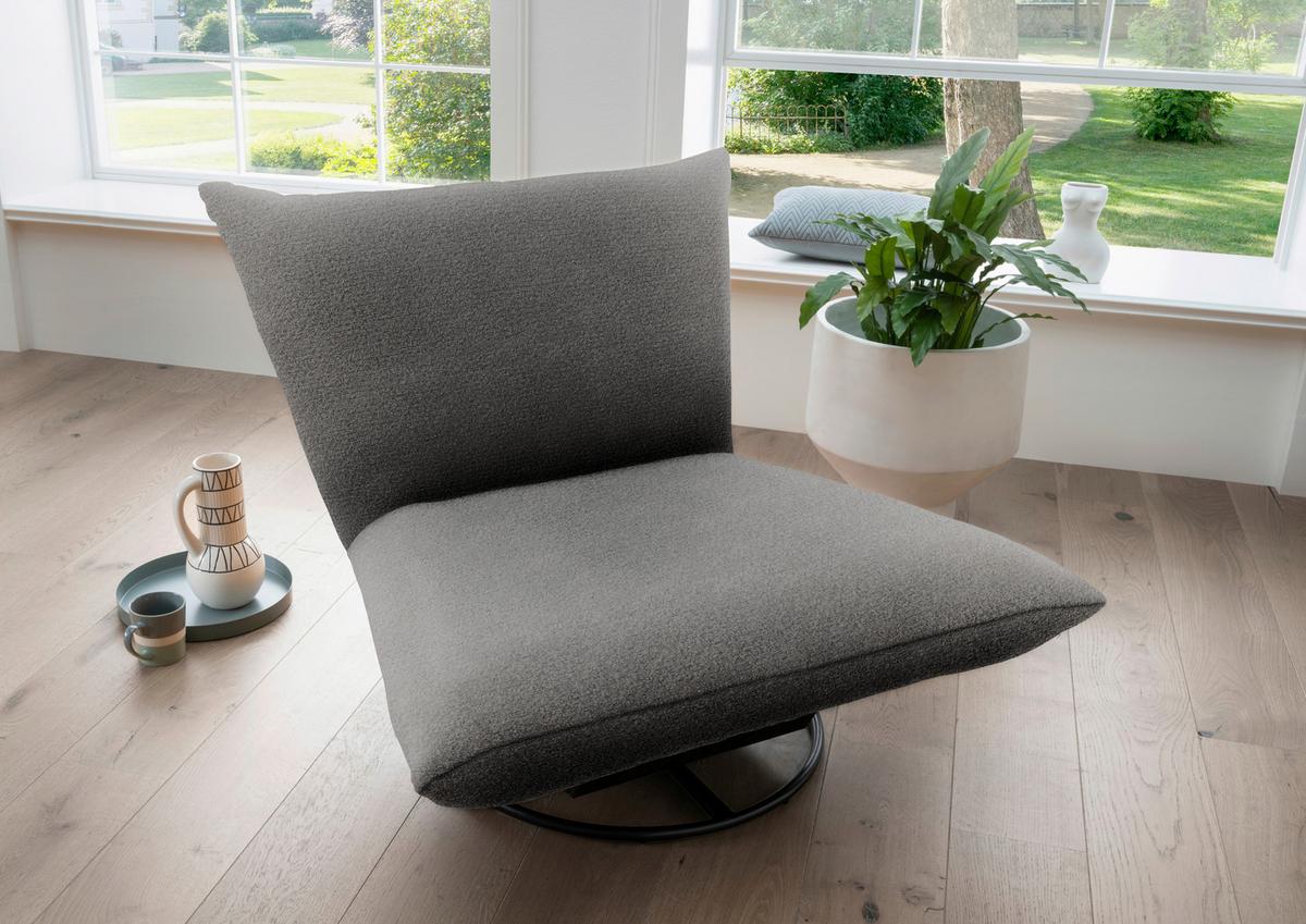 Relaxsessel Cremona Anthrazit B: 100 Cm - Anthrazit/Schwarz, Design, Textil (100/78/96cm) - Livetastic