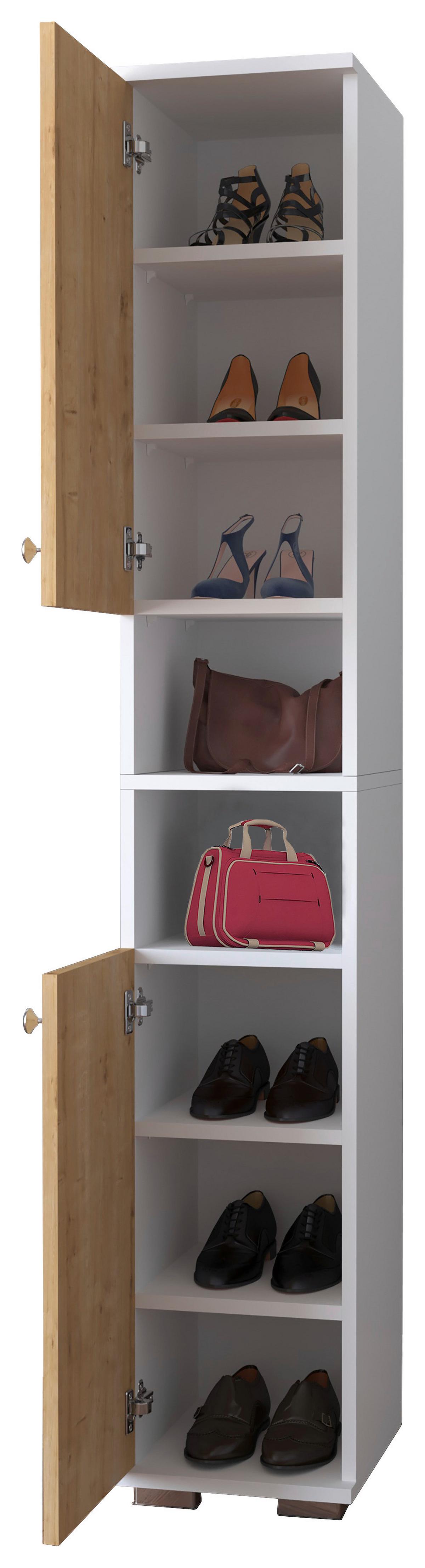 Schuhschrank Gados Honigeiche Dekor B: 30 cm - Honigeiche/Anthrazit, MODERN, Holzwerkstoff (30/178/33cm) - MID.YOU