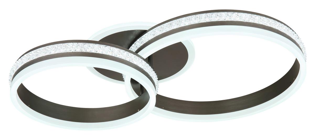 LED-Deckenleuchte 67314-50 - Klar/Titanfarben, Design, Kunststoff/Metall (65/40/14cm) - Globo
