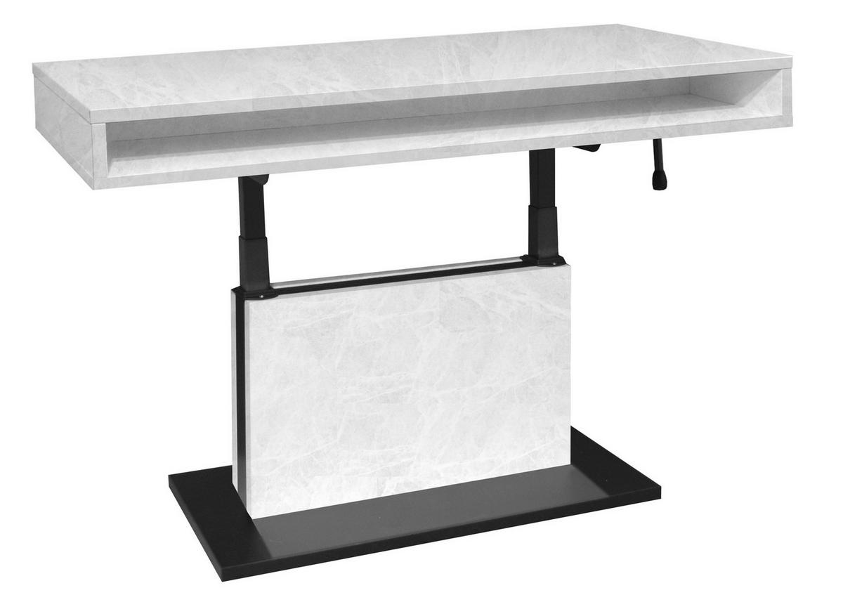 Clouchtisch Lift Schwarz/Hellgrau B: 110 cm - Hellgrau/Schwarz, Design, Holzwerkstoff/Metall (110/58-77/60cm) - MID.YOU