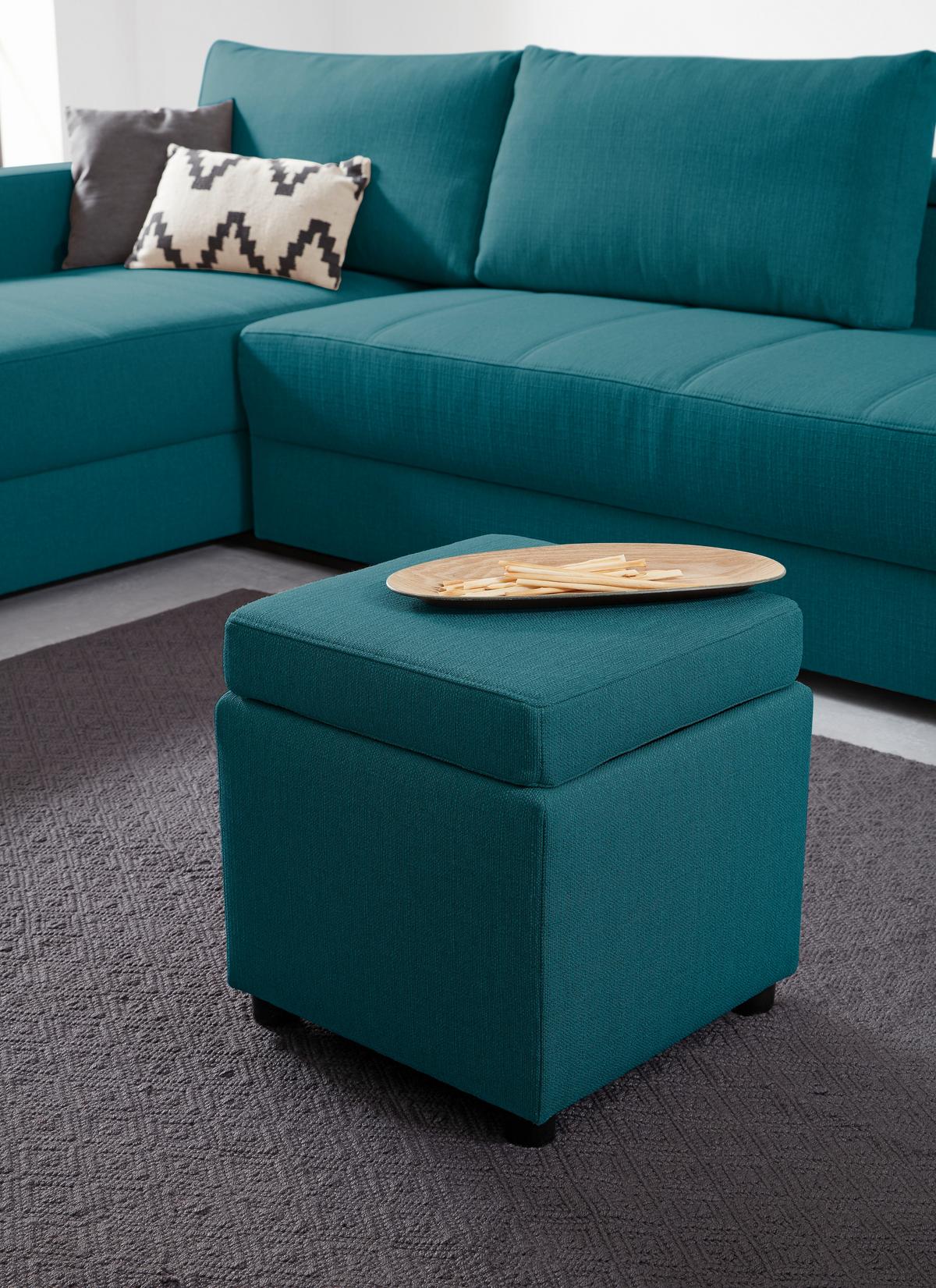 Sitzbox Looks IIi - Petrol/Schwarz, Design, Textil (45/47/45cm) - LOOKS by W.Joop